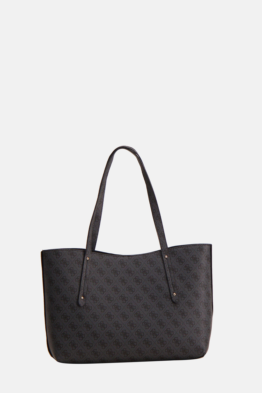 Sac à bandoulière noir de Guess, avec motif à logo répété sur l'ensemble du sac.