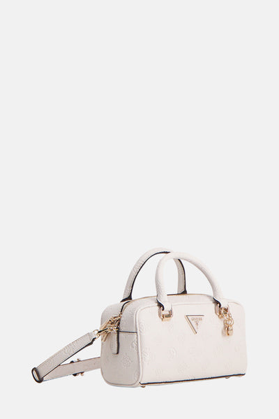 Sac à main blanc en relief de Guess avec bandoulière et finitions dorées