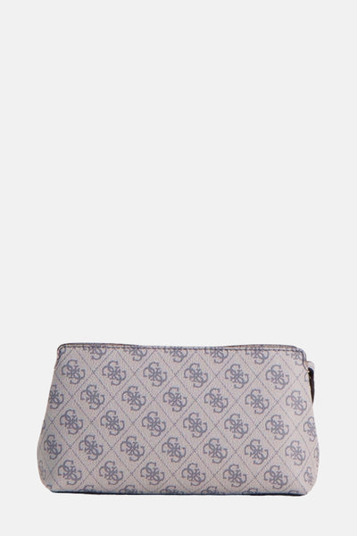 Sac à bandoulière bleu de Guess, motif monogramme répété sur toute la surface.
