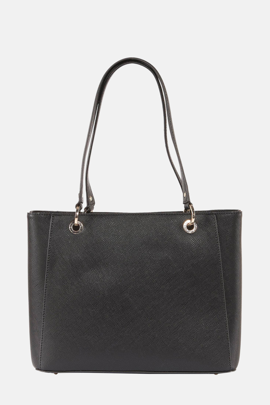 Zwarte Guess schoudertas met gouden details op de handvatten
