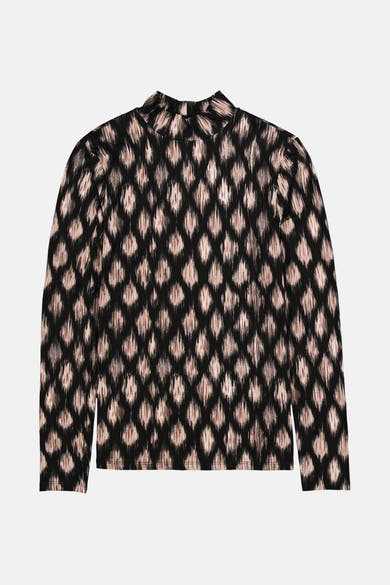 Multikleuren T-shirt met lange mouwen van GARCIA, met ikat ruitpatroon.