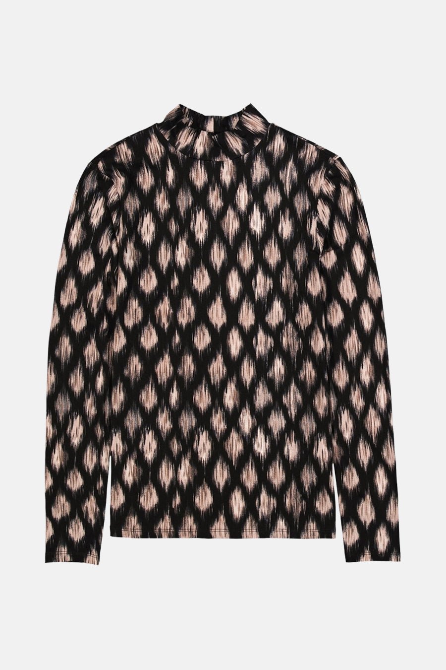 Multikleuren T-shirt met lange mouwen van GARCIA, met ikat ruitpatroon.