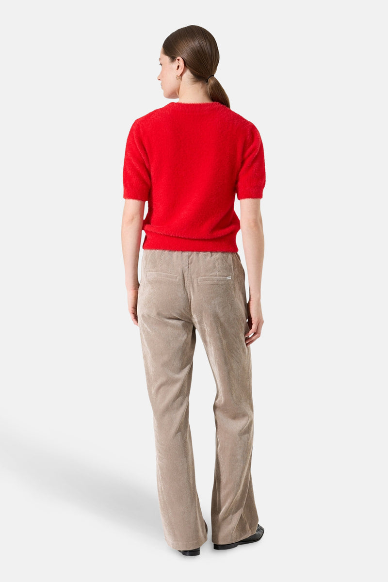 Pull met ronde hals - rood