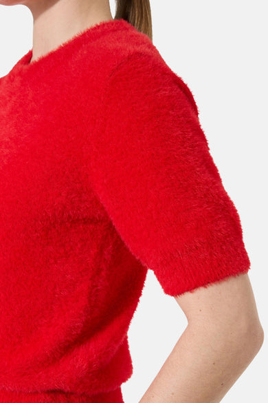 Pull met ronde hals - rood