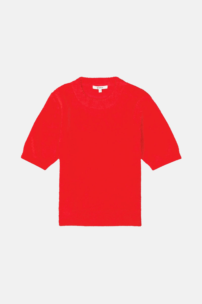 Pull met ronde hals - rood