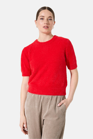 Pull met ronde hals - rood