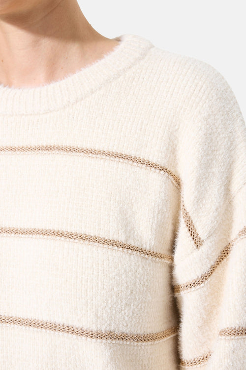 Pull met ronde hals - ecru