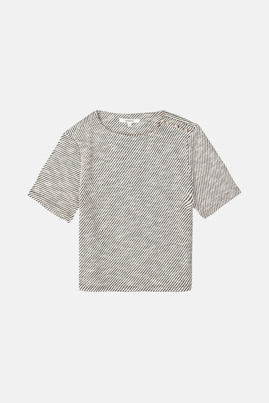 Multikleur gestreepte blouse met korte mouwen van GARCIA, met decoratieve knopen bij de halslijn.