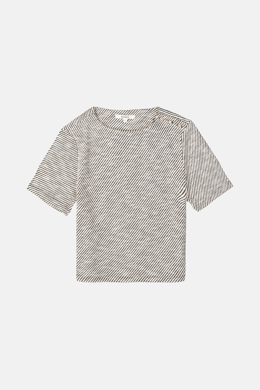Multikleur gestreepte blouse met korte mouwen van GARCIA, met decoratieve knopen bij de halslijn.