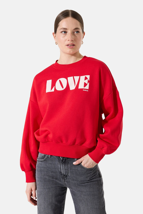 Sweat col rond rouge - GARCIA