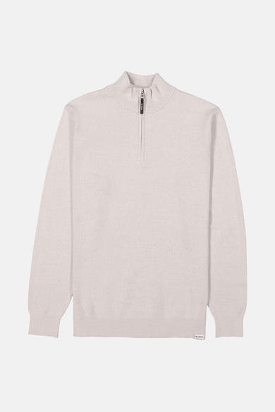Beige coltrui van GARCIA, met korte ritssluiting en subtiele gebreide textuur.