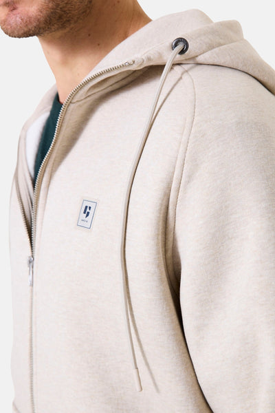 Beige gilet van GARCIA, met ritssluiting, capuchon en bijpassend trekkoord.