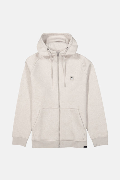 Beige vest van GARCIA met capuchon en ritssluiting op een effen achtergrond.