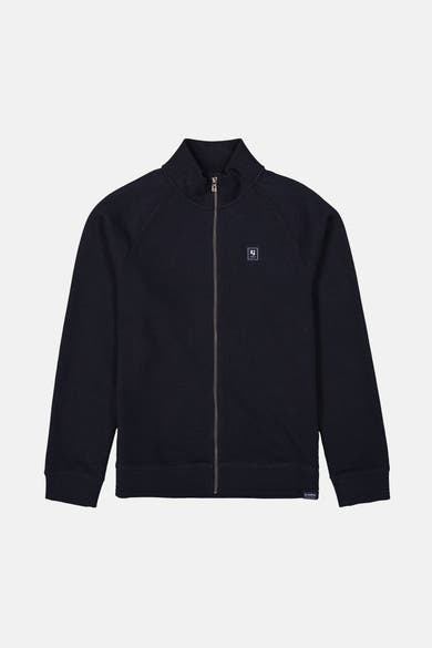 Blauwe bodywarmer van GARCIA, met ritssluiting aan de voorkant en een klein logo op de borst.