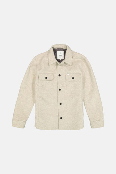 Beige overhemd met lange mouwen van GARCIA, met twee borstzakken met knopen en knoopsluiting.