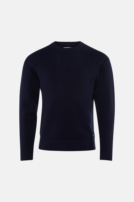 Pull col rond bleu - INDIGOLD