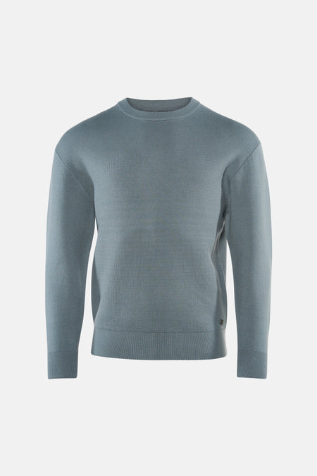 Pull col rond bleu - INDIGOLD