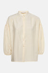 Gele blouse met lange mouwen van AMELIE ET AMELIE, met geplooide details op de rug.