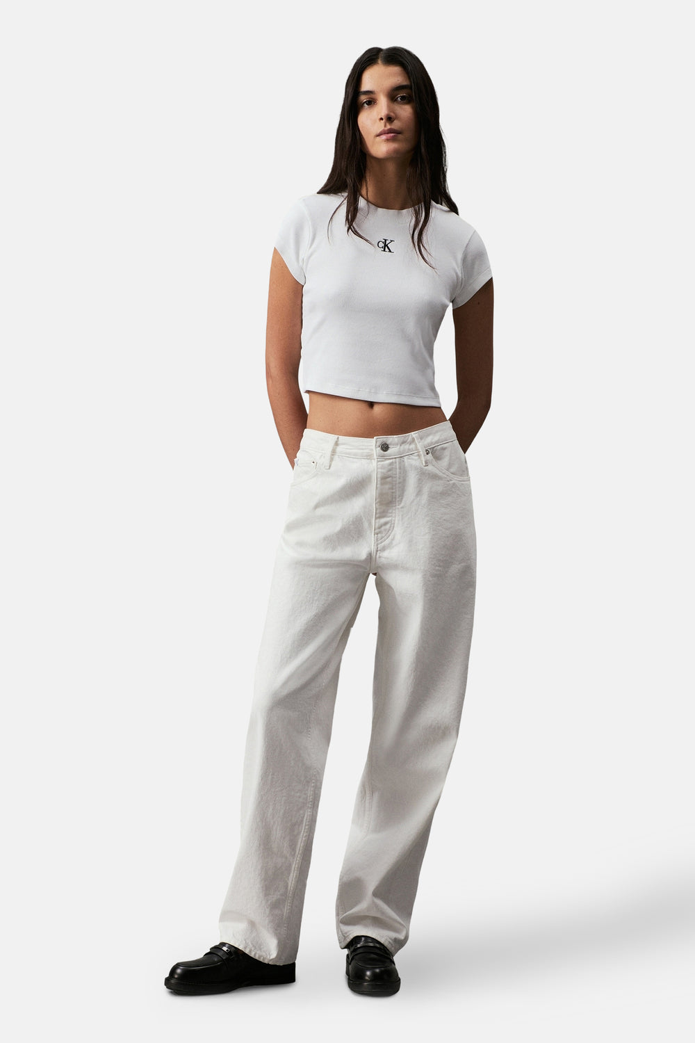 Top uni manches courtes Blanc - Calvin Klein