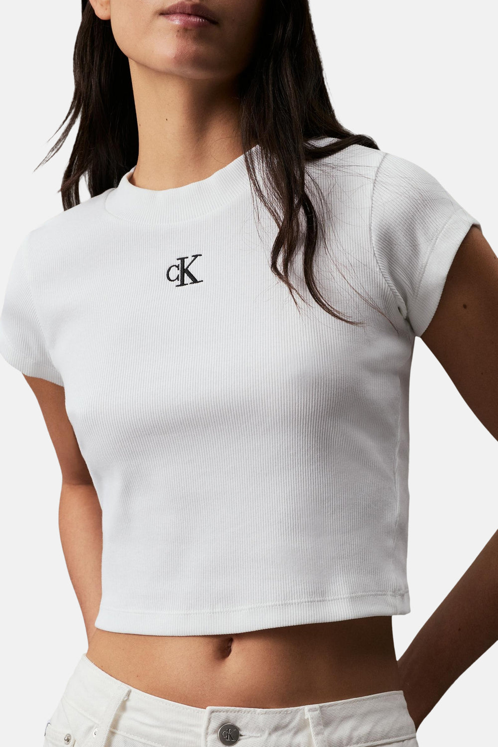 Top uni manches courtes Blanc - Calvin Klein