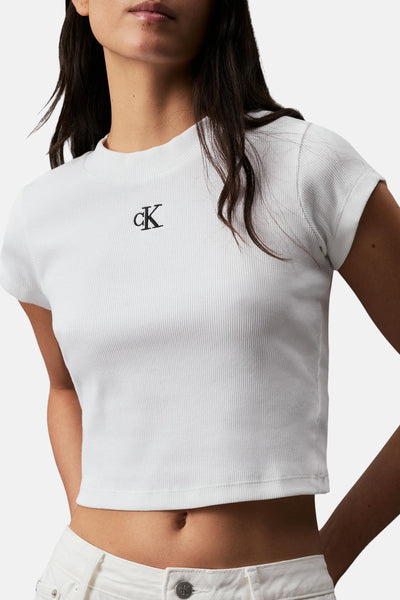 Top uni manches courtes Blanc - Calvin Klein