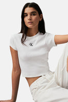 Top uni manches courtes Blanc - Calvin Klein