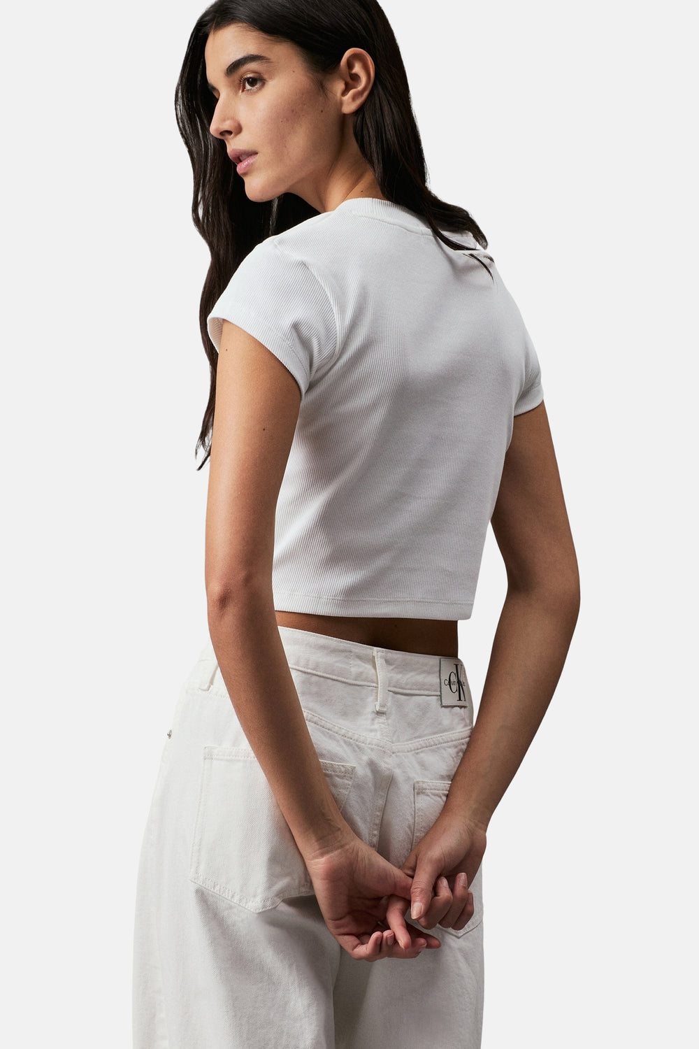 Top uni manches courtes Blanc - Calvin Klein