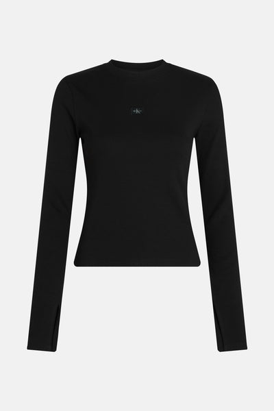 Top uni manches longues Noir - Calvin Klein