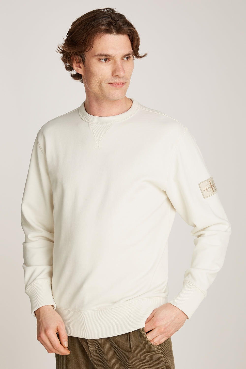 Sweat col rond Écru - Calvin Klein