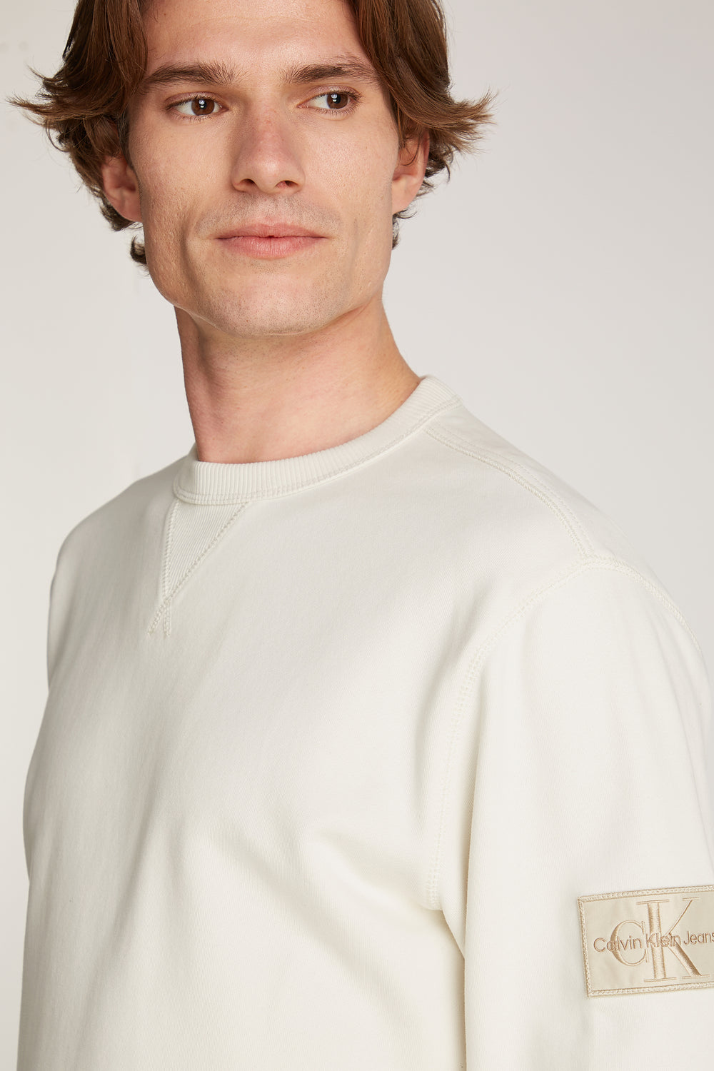 Sweat col rond Écru - Calvin Klein