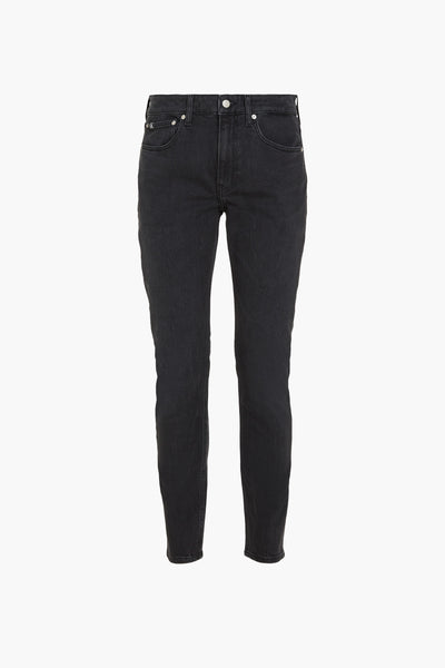 Donkergrijze Calvin Klein slim fit jeans met subtiele wassing.