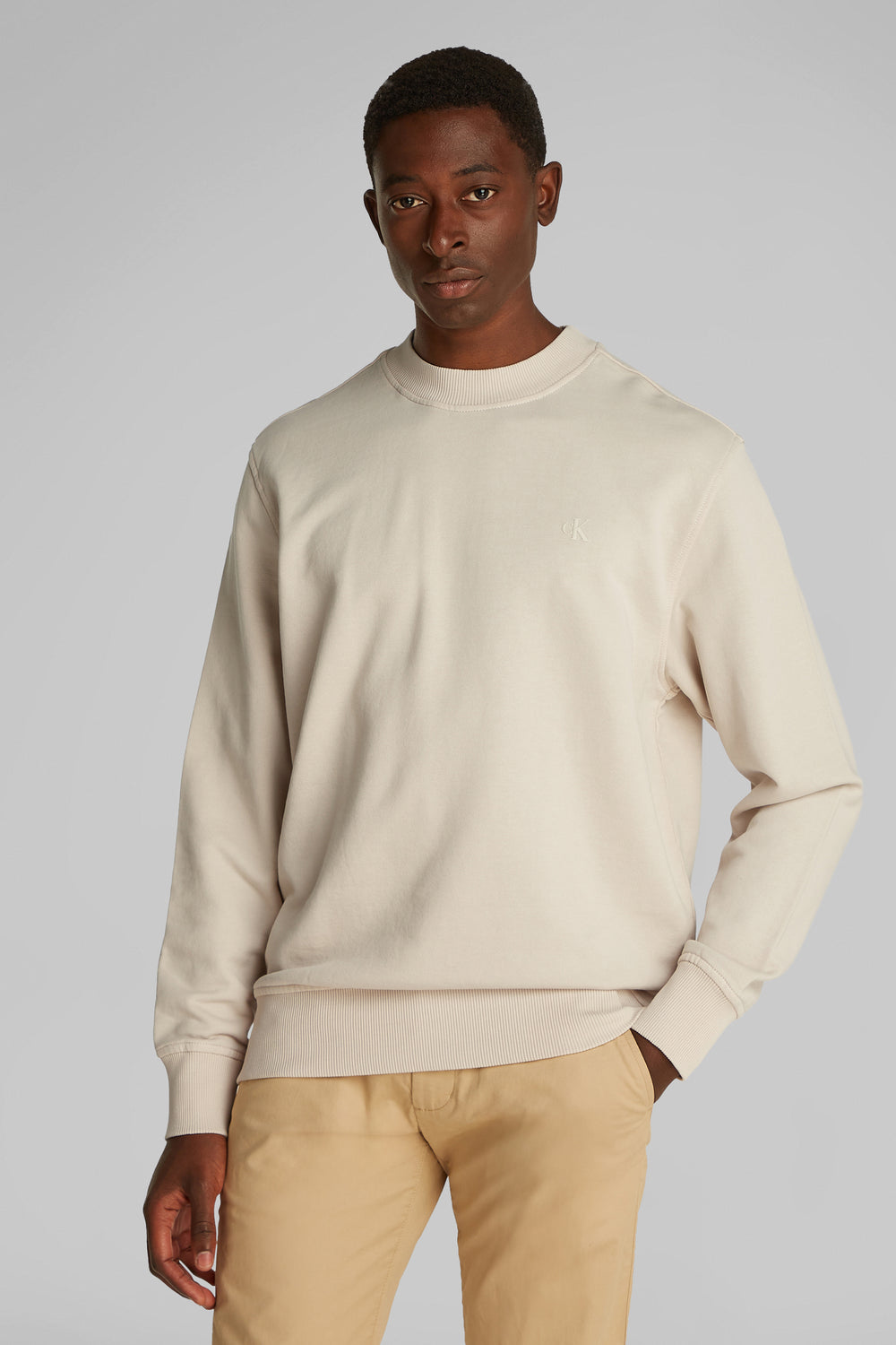 Sweat col rond Beige - Calvin Klein