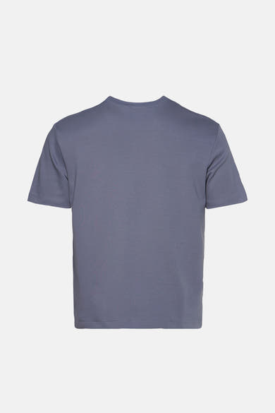 Grijs T-shirt met korte mouwen van Calvin Klein, achterkant op effen achtergrond.