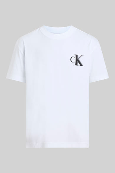 Wit T-shirt met korte mouwen van Calvin Klein met een logo op de voorkant.