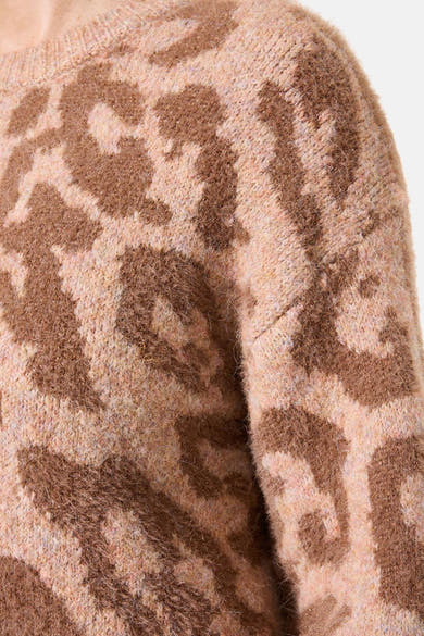 GARCIA ronde meerkleurige trui met dierenprint.