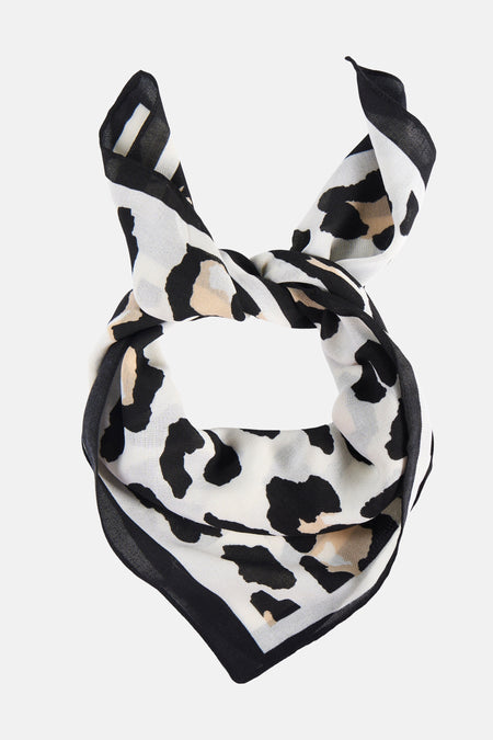 Foulard écru Access® à motif animalier noir et beige