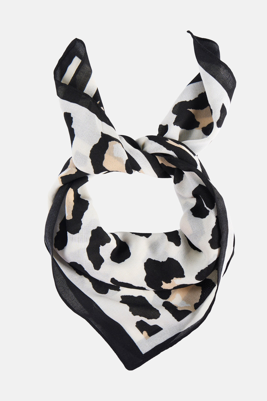Foulard écru Access® à motif animalier noir et beige