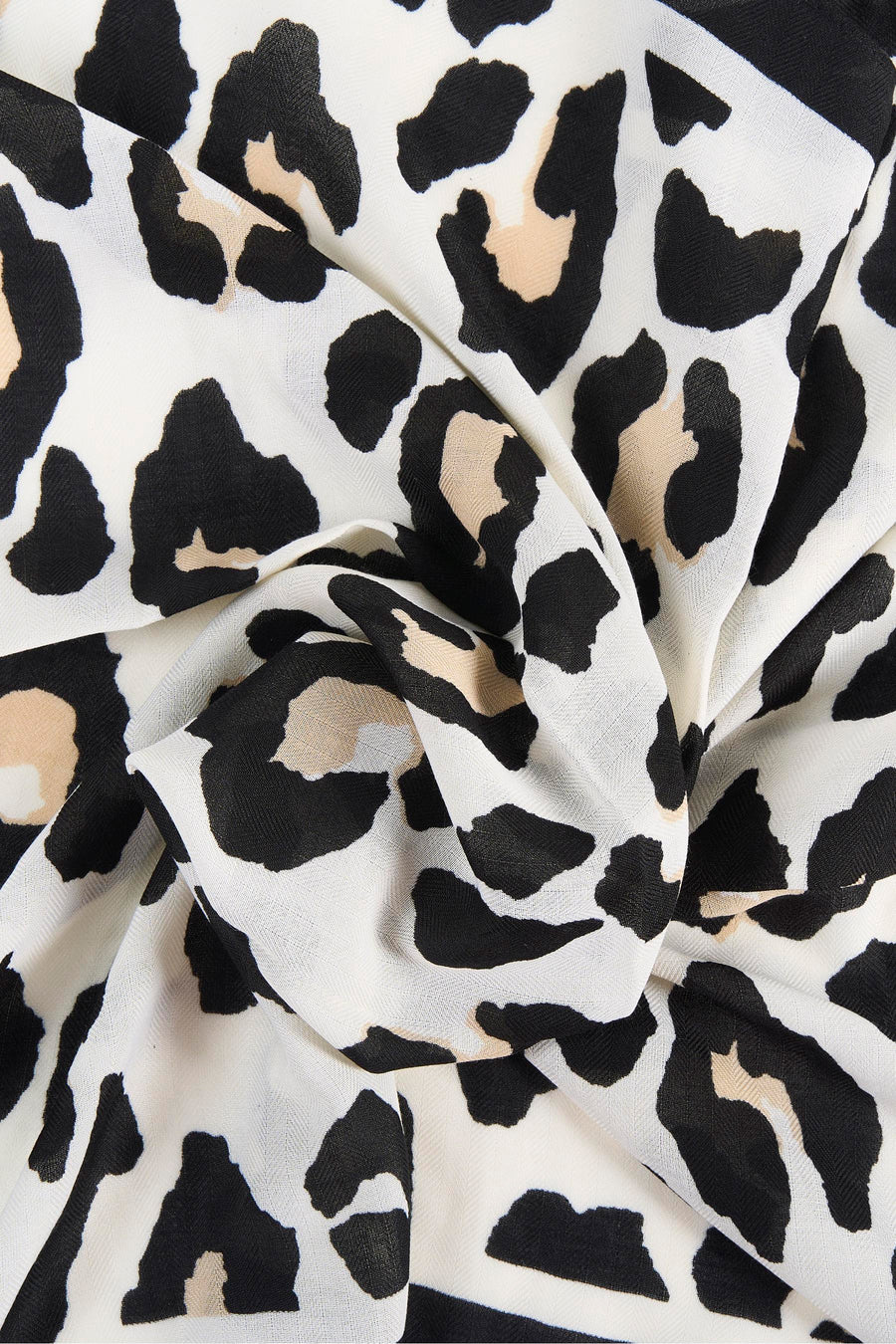 Foulard écru Access® à motif léopard noir et beige
