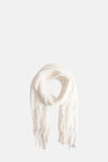 Witte Access® sjaal met zachte franjes.