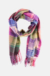 Foulard Access® à carreaux multicolores avec franges