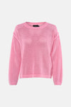 Pull rose à col rond par ADORE, en maille ajourée texturée, coupe décontractée.
