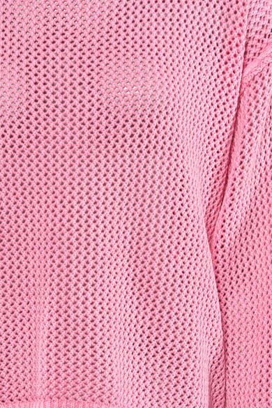 Pull à col rond rose de ADORE, en maille ajourée texturée.