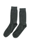 Chaussettes grises de ACCESSORIES BY JACK & JONES, en maille côtelée, présentées à plat.