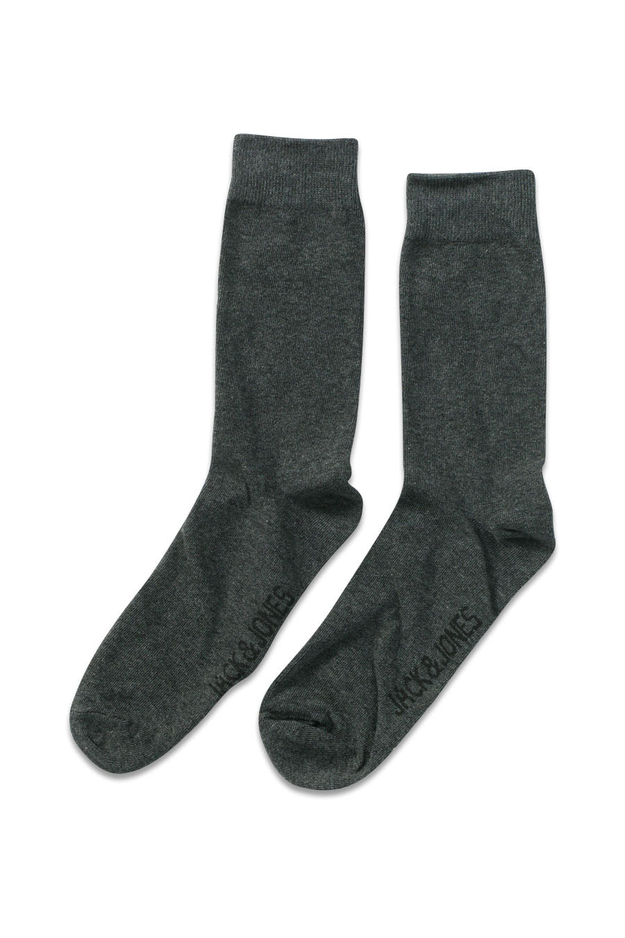 Chaussettes grises de ACCESSORIES BY JACK & JONES, en maille côtelée, présentées à plat.