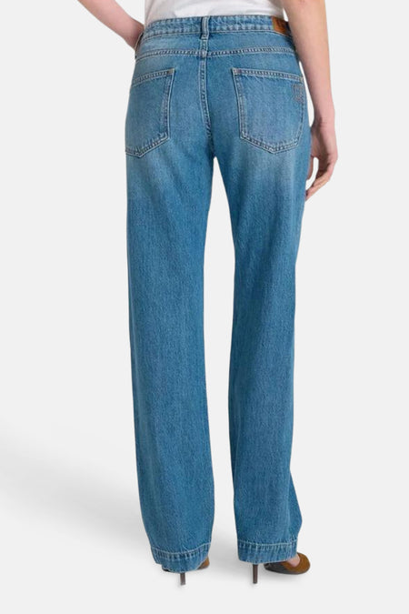 Jean large mid blue denim - Le Temps des Cerises