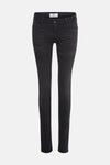Jean slim noir en denim by Le Temps des Cerises, coupe ajustée et délavée.