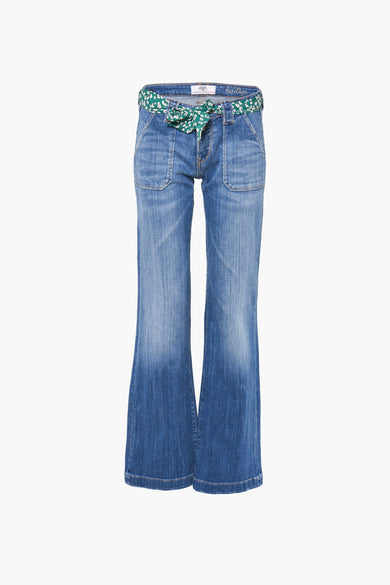 Jean évasé MID BLUE DENIM - Le Temps des Cerises