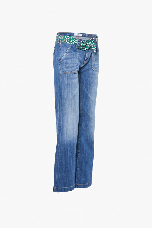 Jean évasé MID BLUE DENIM - Le Temps des Cerises