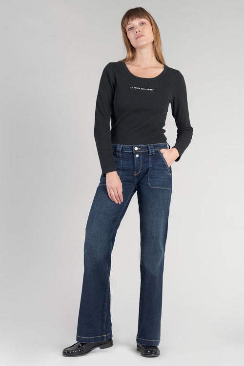 Jeans flared DARK BLUE DENIM - Le Temps des Cerises