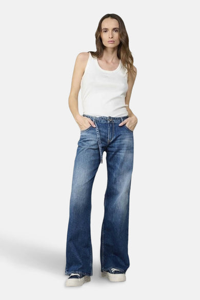 Jean large mid blue denim - Le Temps des Cerises